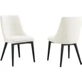 Viscount Dining Chair in White Velvet & Black Wood (Set of 2)