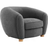 Abundant Accent Arm Chair in Gray Boucle Fabric