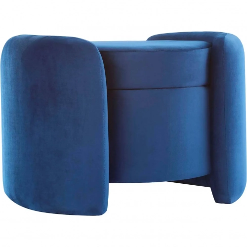 Nebula Ottoman in Midnight Blue Performance Velvet