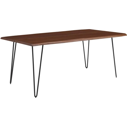 Ardor 74" Dining Table in Live Edge Acacia Wood & Black Hairpin Legs