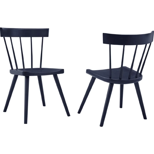 Sutter Dining Chair in Midnight Blue Wood (Set of 2)