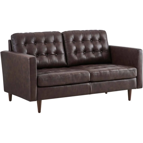 Exalt Loveseat in Tufted Brown Vegan Leather