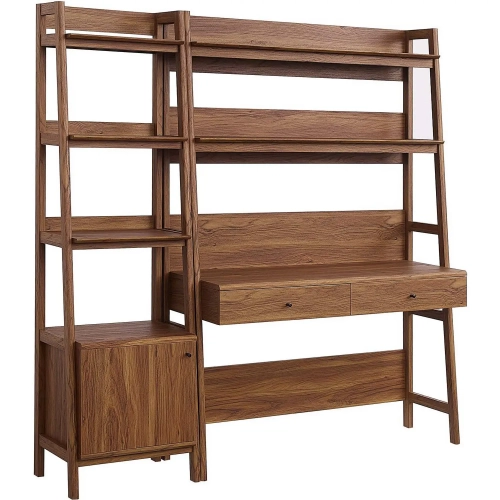 Bixby 2 Piece Desk & Bookcase Set in Walnut FInish