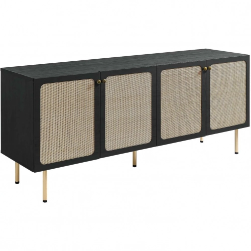 Chaucer Sideboard in Black & Rattan