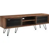 Nomad 59" TV Stand in Walnut Finish & Black Metal Mesh