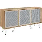 Nomad Sideboard in Oak Finish & White Metal Mesh