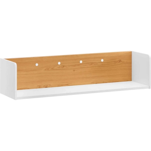 Kinetic Wall Mount Shelf in White & Natural Finish