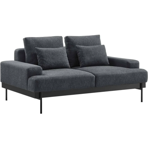 Proximity Loveseat in Charcoal Gray Fabric & Metal