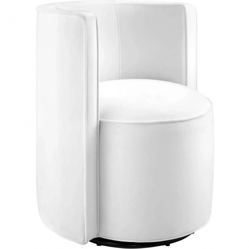 Della Swivel Accent Chair in White Performance Velvet