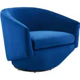 Series Swivel Accent Chair in Navy Blue Performance Velvet