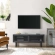 Kurtis 47" TV Stand in Charcoal Gray Finish & Black Metal Mesh