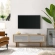 Kurtis 47" TV Stand in Oak Finish & White Metal Mesh
