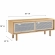 Kurtis 47" TV Stand in Oak Finish & White Metal Mesh