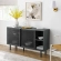 Kurtis 59" Sideboard in Charcoal Gray Finish & Black Metal Mesh