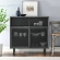 Kurtis 47" Display Cabinet in Charcoal Gray Finish & Black Metal Mesh