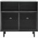 Kurtis 47" Display Cabinet in Charcoal Gray Finish & Black Metal Mesh