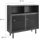 Kurtis 47" Display Cabinet in Charcoal Gray Finish & Black Metal Mesh