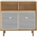 Kurtis 47" Display Cabinet in Oak Finish & White Metal Mesh
