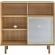 Kurtis 47" Display Cabinet in Oak Finish & White Metal Mesh