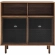 Kurtis 47" Display Cabinet in Walnut Finish & Black Metal Mesh