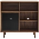 Kurtis 47" Display Cabinet in Walnut Finish & Black Metal Mesh