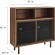 Kurtis 47" Display Cabinet in Walnut Finish & Black Metal Mesh