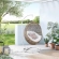 Encase Outdoor Swing Chair in Cappuccino PE Rattan & White Fabric
