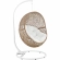 Encase Outdoor Swing Chair in Cappuccino PE Rattan & White Fabric