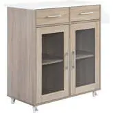 Cuisine Kitchen Cart in Oak Finish w/ White Top