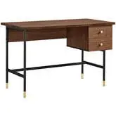 Nexus Office Desk in Black & Walnut Finish