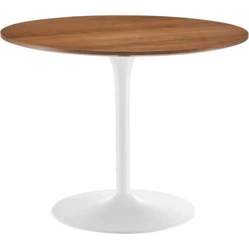 Pursuit 40" Dining Table in Walnut Veneer & White Iron