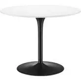 Pursuit 40" Dining Table in White Finish & Black Iron