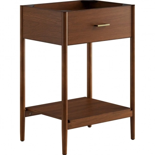 Zaire 24" Bathroom Vanity Cabinet (Sink Basin Not Included) in Walnut Finish Wood