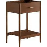 Zaire 24" Bathroom Vanity Cabinet (Sink Basin Not Included) in Walnut Finish Wood