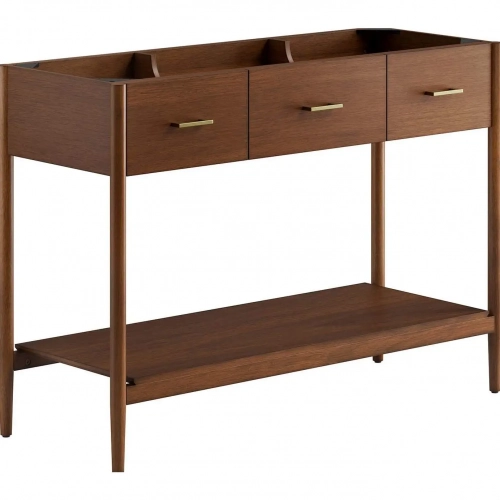 Zaire 48" Single Sink Compatible Bathroom Vanity Cabinet (Sink Not Included) in Walnut Finish