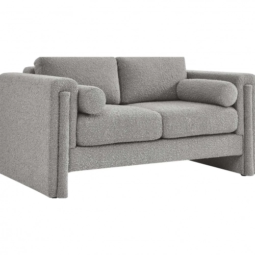 Visible Loveseat in Light Gray Boucle Fabric