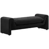 Waverly Bench in Black Boucle Fabric