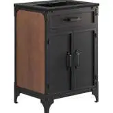 Steamforge 24" Bathroom Vanity in Black Finish, Black Metal & Black Ceramic