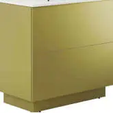 Quantum 36" Bathroom Vanity in Gold Finish & White Ceramic