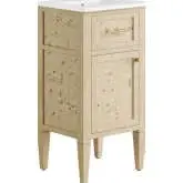 Elysian 18" Bathroom Vanity in Burl Wood & White Ceramic