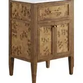 Elysian 24" Bathroom Vanity in Brown Wood & White Ceramic