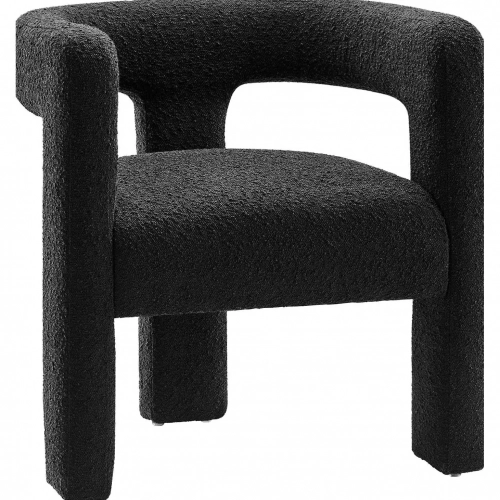 Kayla Accent Arm Chair in Black Boucle Fabric