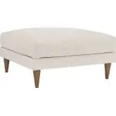 Zoya Down Filled Overstuffed Ottoman in Ivory  Fabric