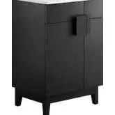 Miles 24" Bathroom Vanity in in Black Finish & White Ceramic