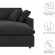 Commix Down Filled Overstuffed Sectional Sofa in Black Fabric