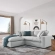 Commix Down Filled Overstuffed Sectional Sofa in Light Gray Fabric