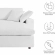 Commix Down Filled Overstuffed Sectional Sofa in Pure White Fabric