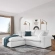 Commix Down Filled Overstuffed Sectional Sofa in Pure White Fabric