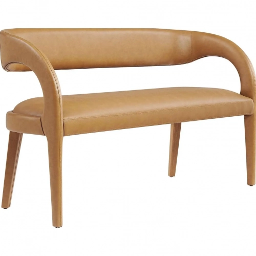 Pinnacle Accent Bench in Tan Vegan Leather