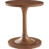 Lina Round Side Table in Walnut Finish Mango Wood